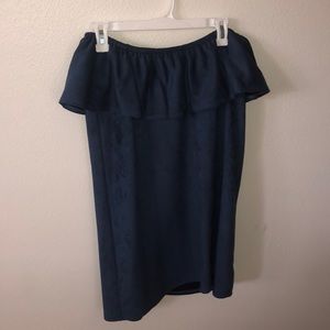 navy off the shoulder top